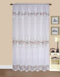 Rose Garden Macramé Embroidered Panel with Attached Valance