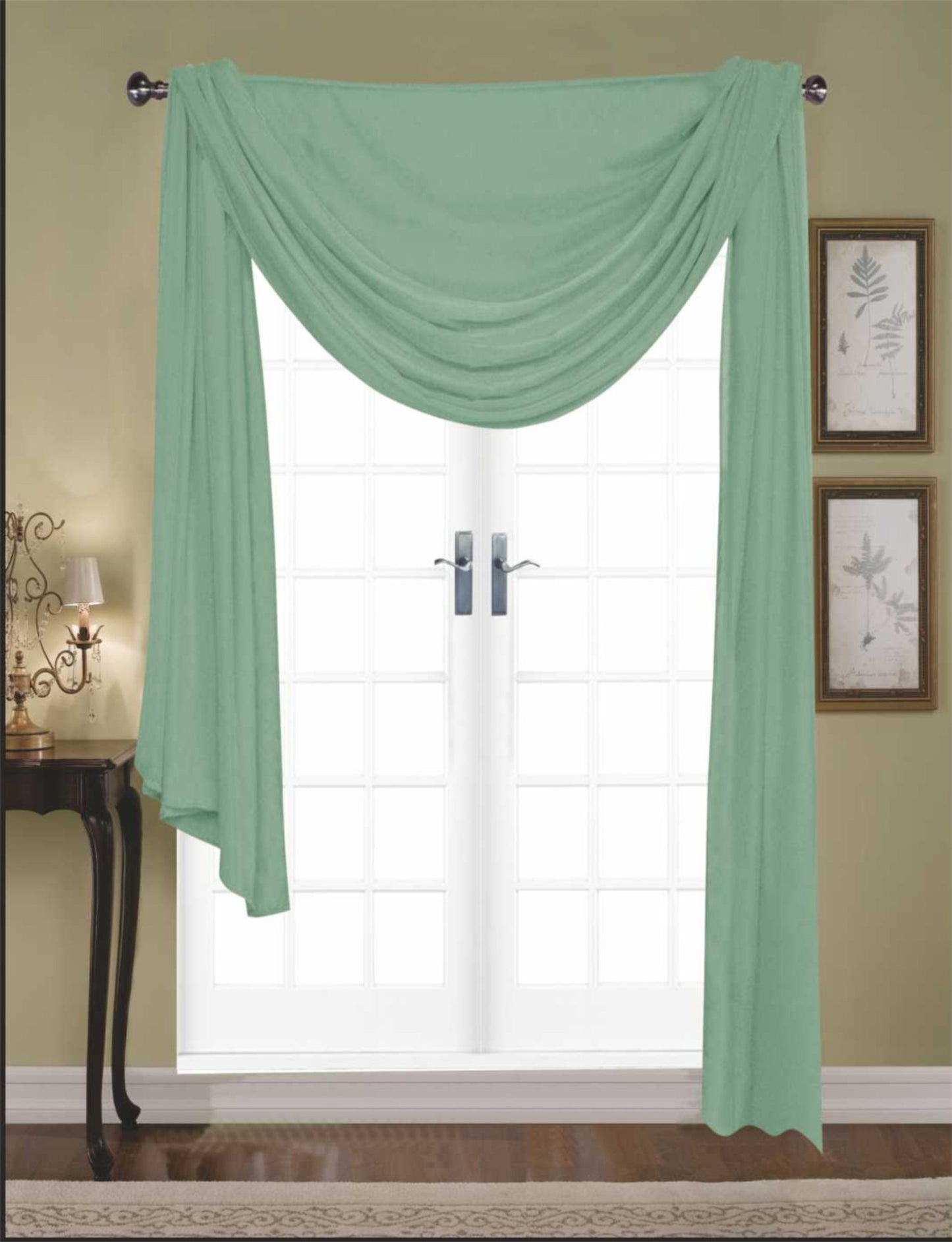 Monique Sheer Voile Window Scarf -216"L